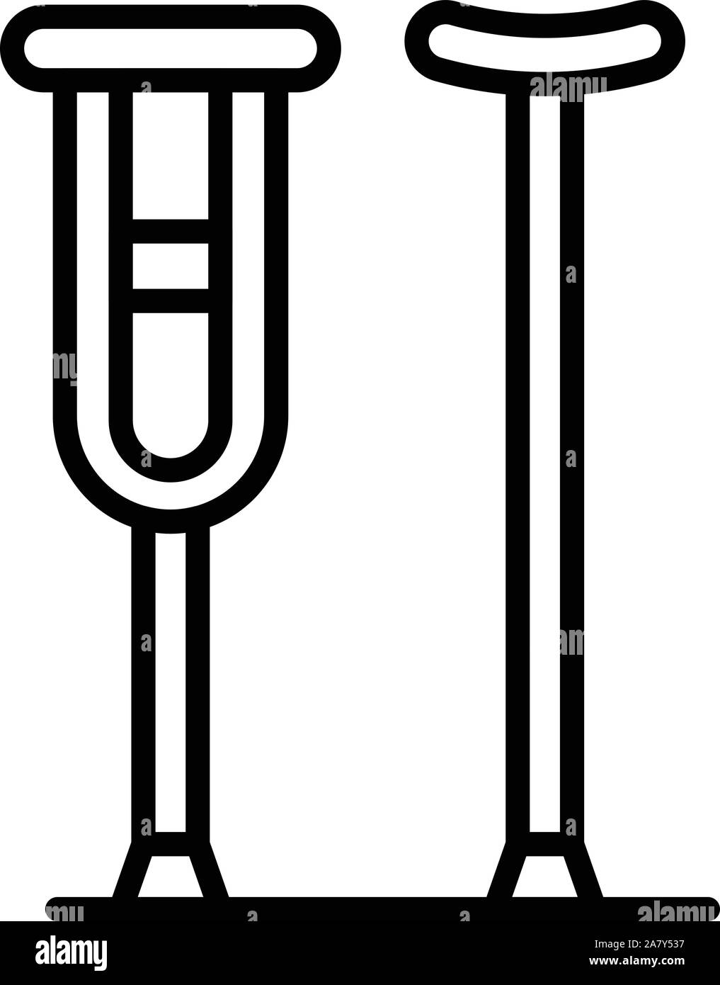 Crutches walking stick icon, outline style Stock Vector Image & Art Alamy