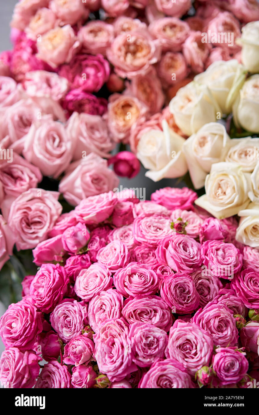 Floral carpet, flower texture, shop concept. Beautiful fresh 