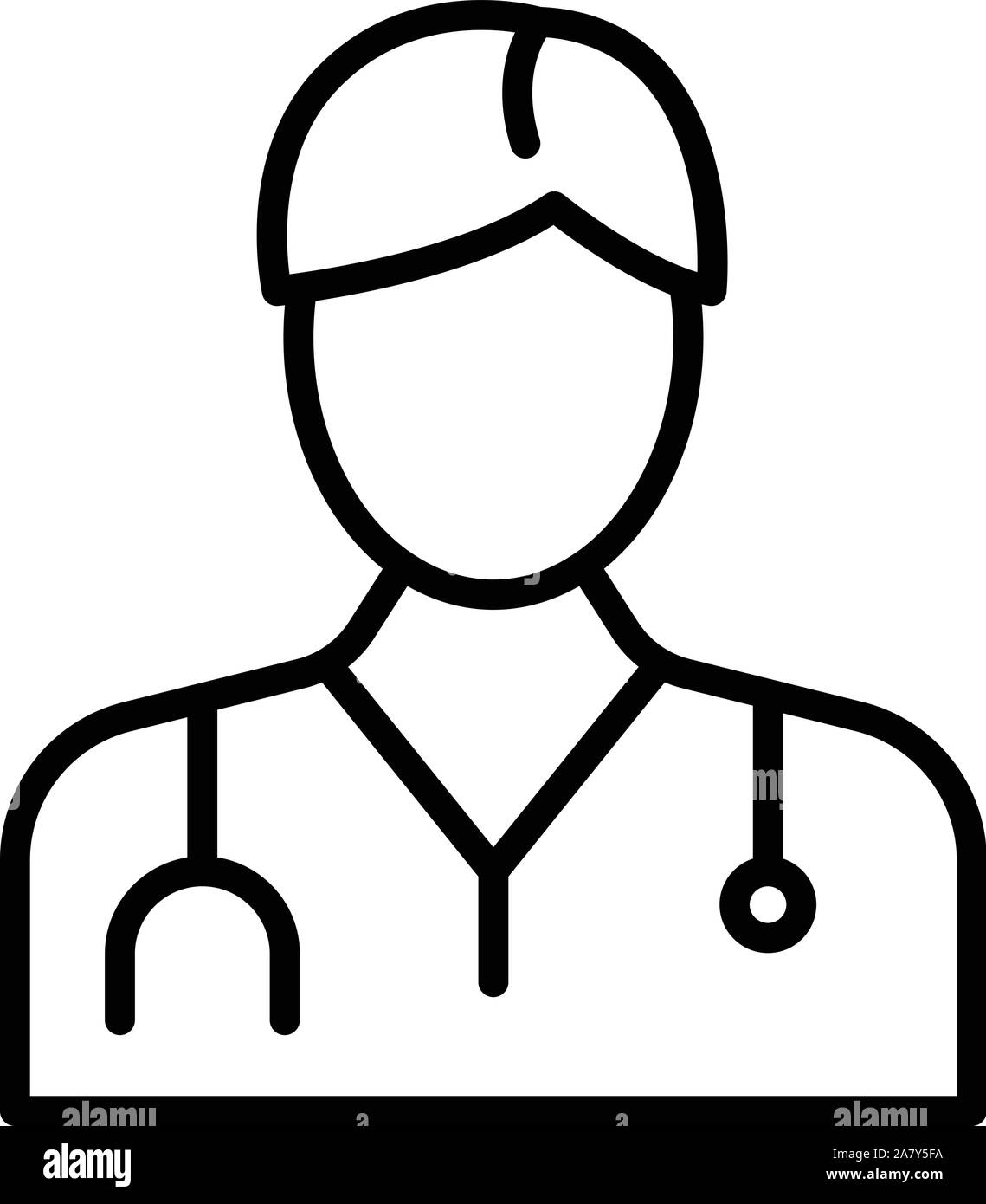 Doctor icon, outline style Stock Vector