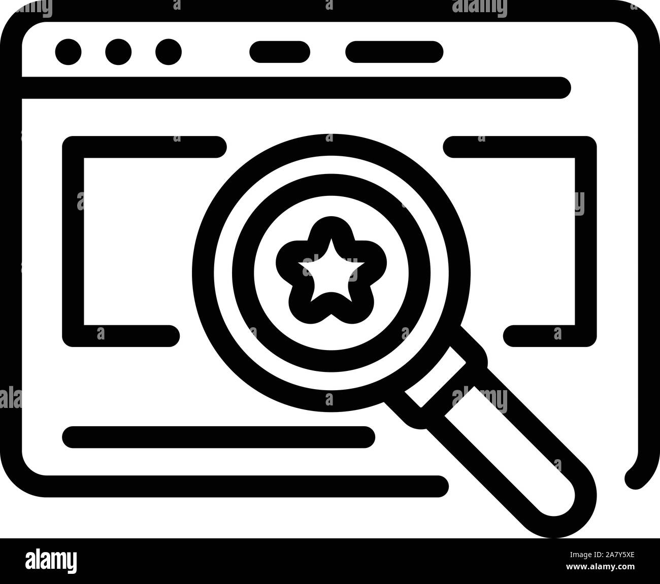 Startup magnifier icon, outline style Stock Vector