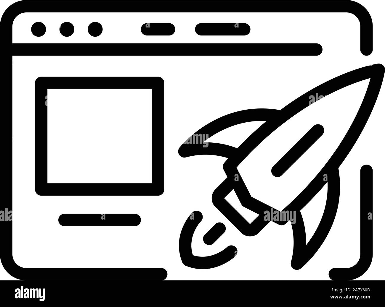 Web page startup rocket icon, outline style Stock Vector Image & Art ...