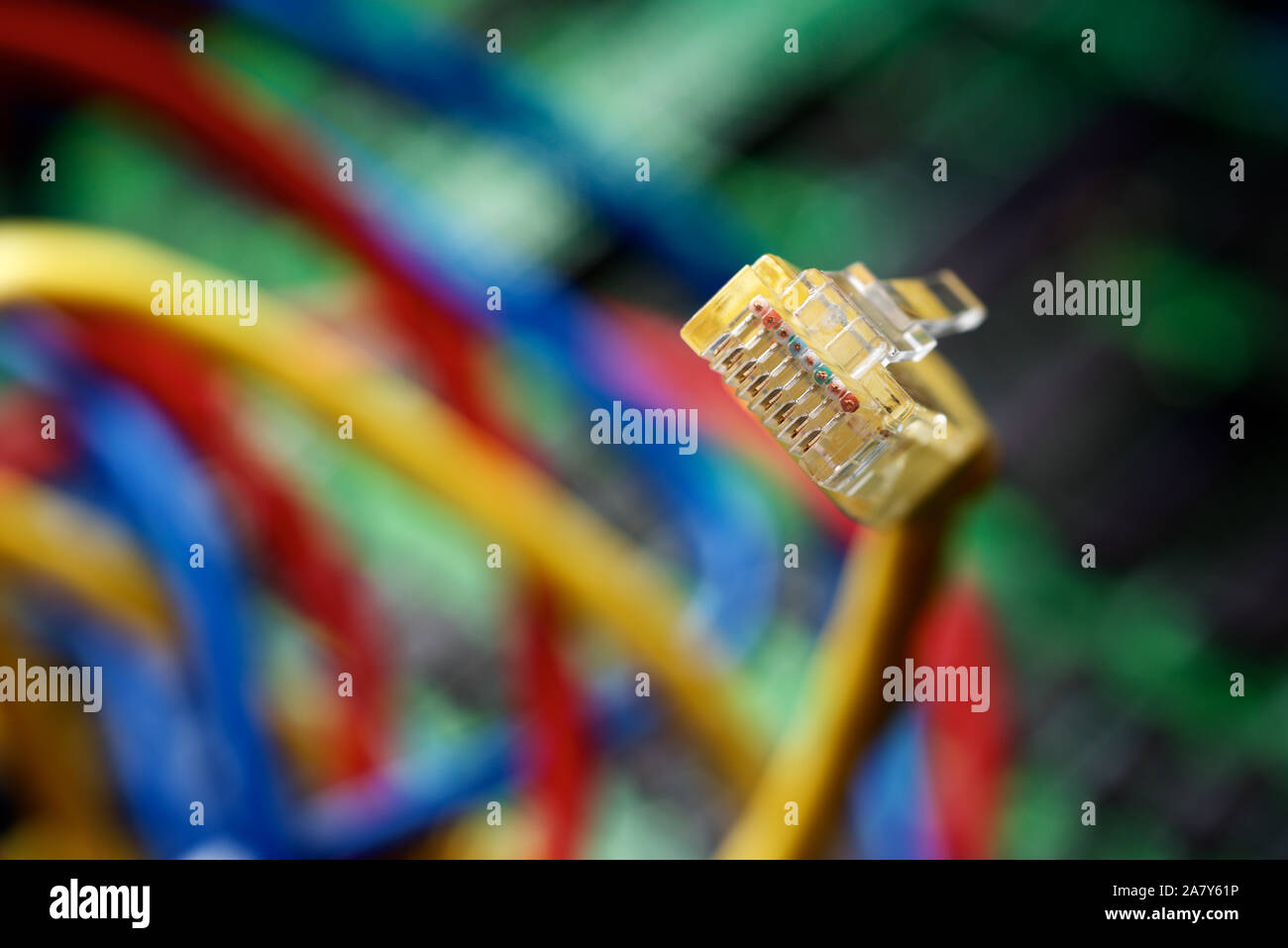 cables group computer and integrated circuit Stock Photo Alamy