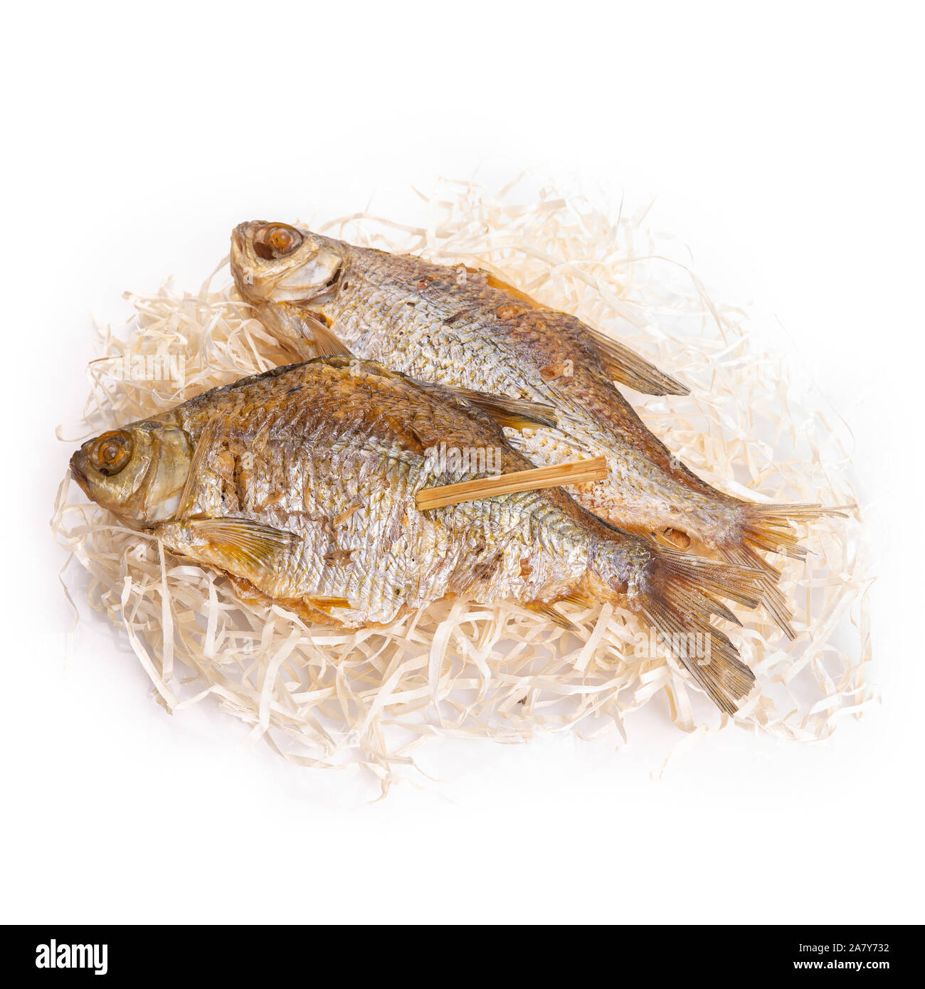 Fish dried ram it is isolated on a white background Stock Photo