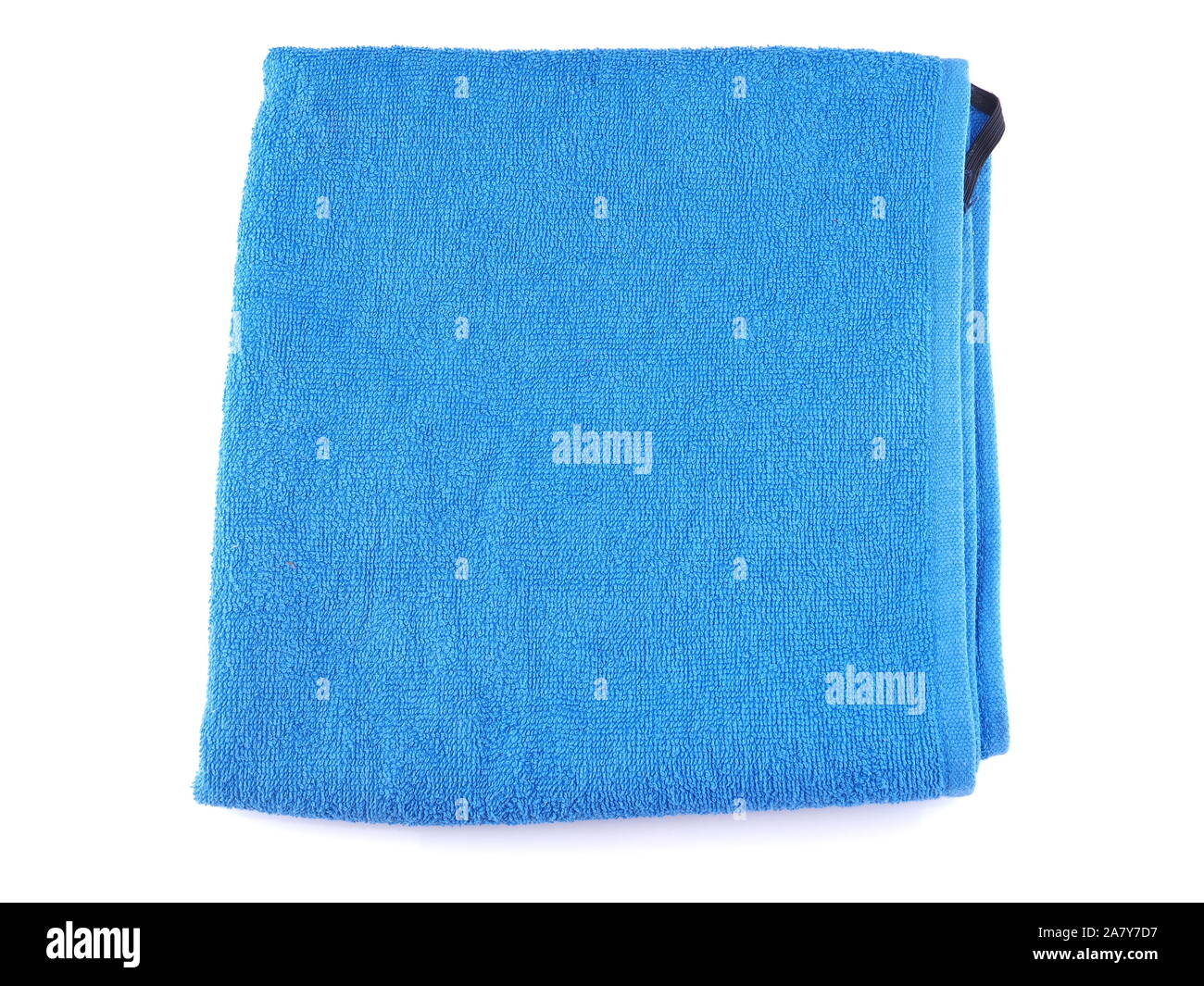 blue towel on a white background Stock Photo Alamy