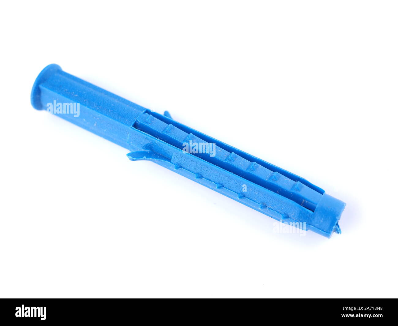 blue dowels on a white background Stock Photo
