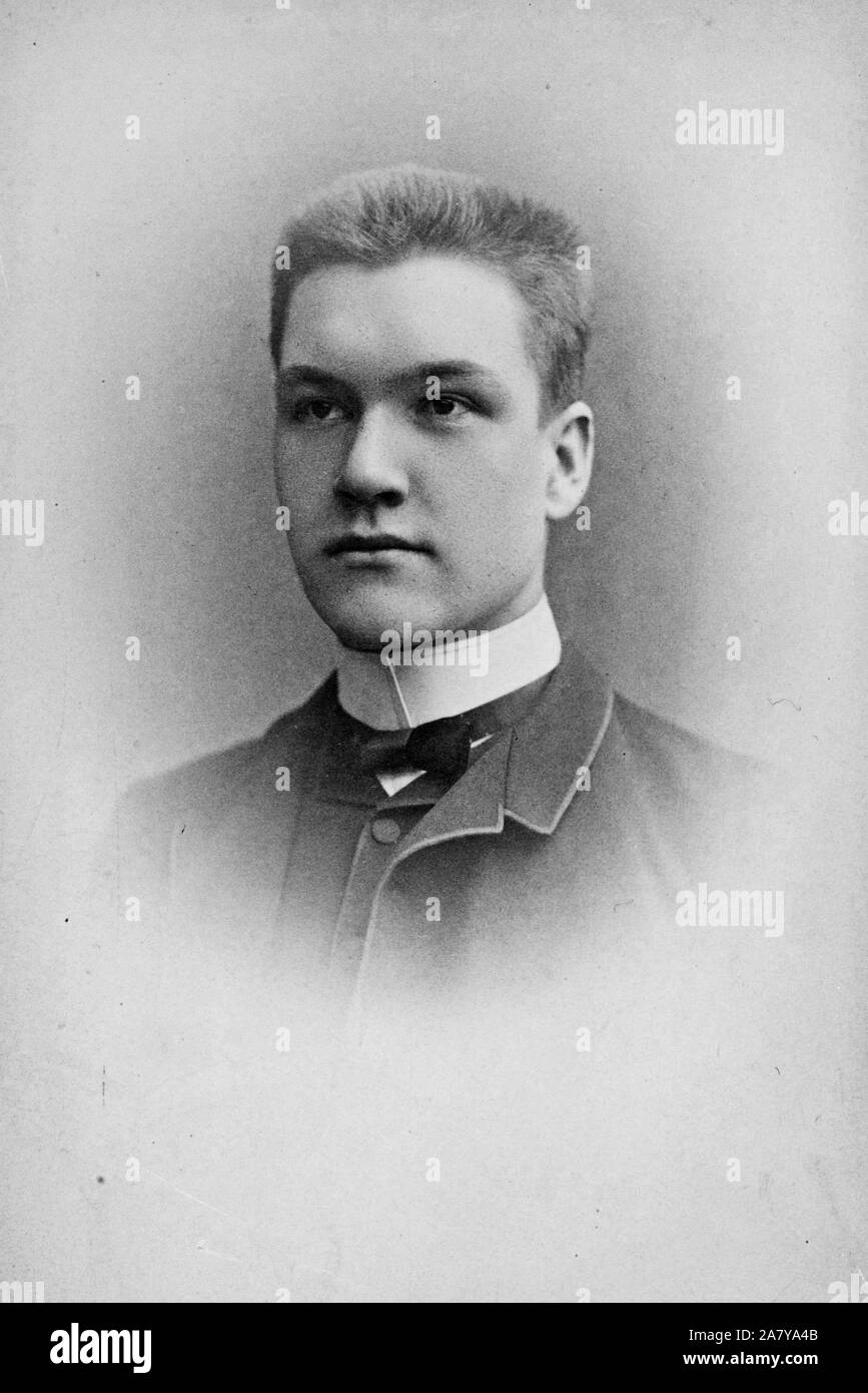Portrait of the 19-year-old Axel Gallén, Helsinki, 1884 Stock Photo