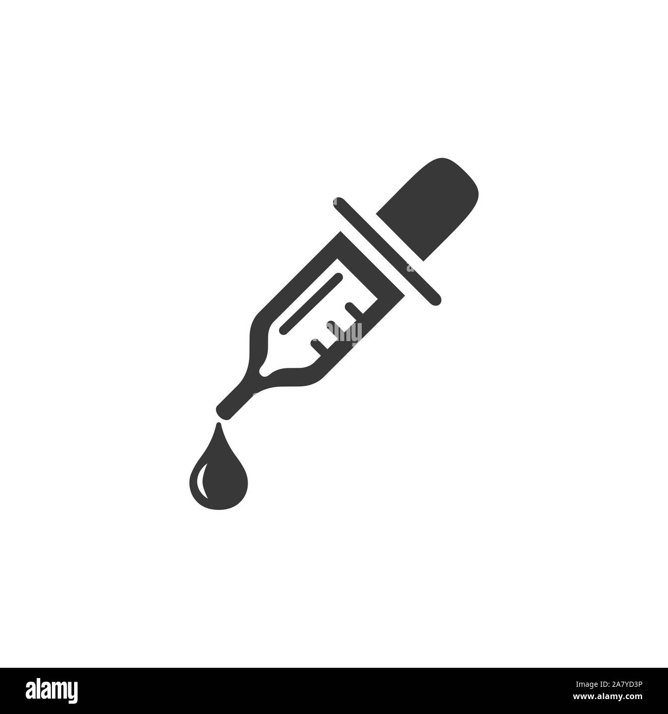 Dropper pipette icon. Flat pharmacy and laboratory vector illustration
