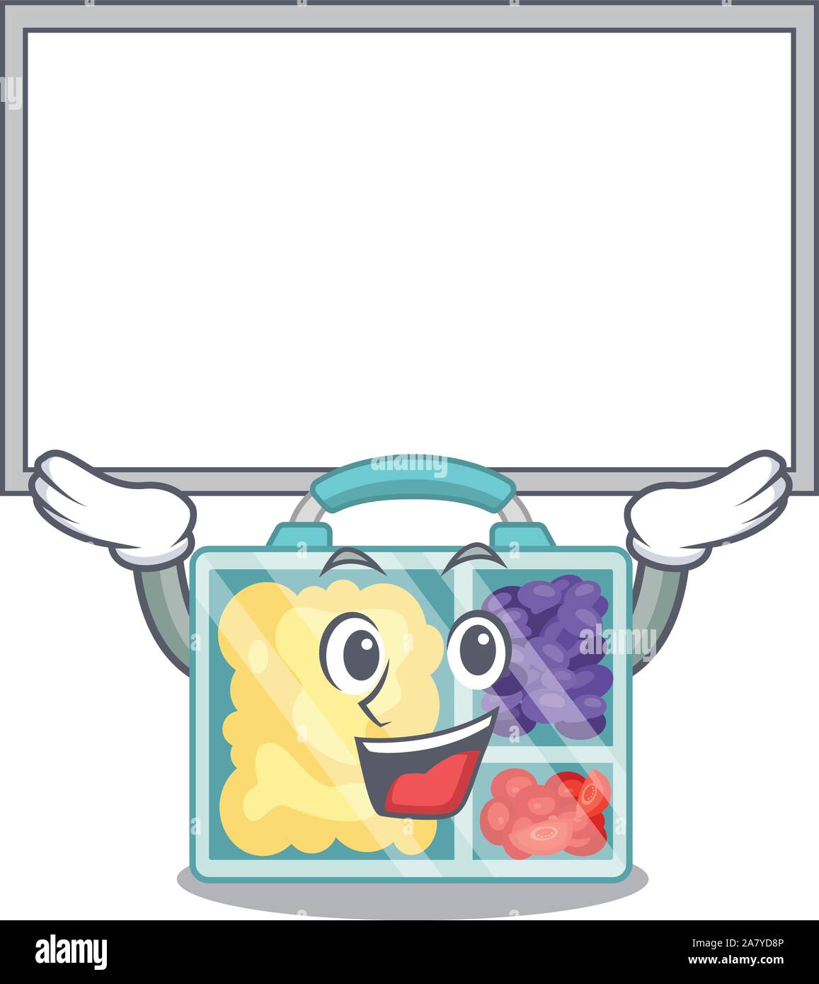 lunch box cartoon with the up board character Stock Vector Image & Art