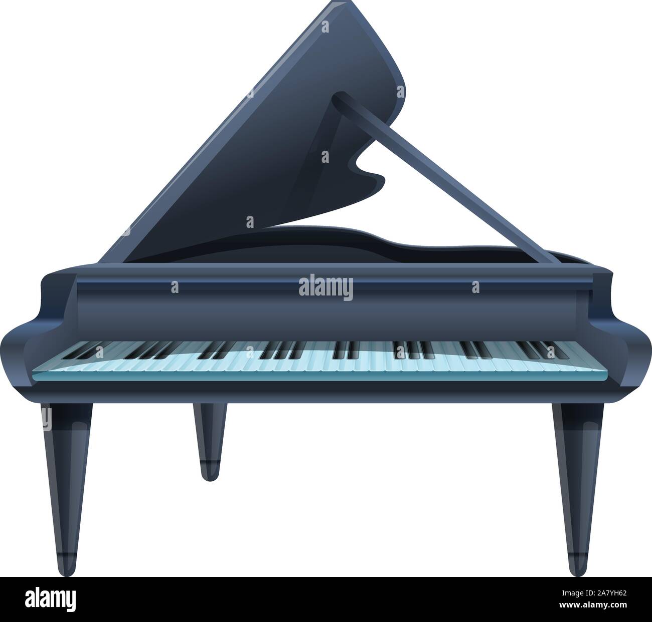 grand piano cartoon black and white