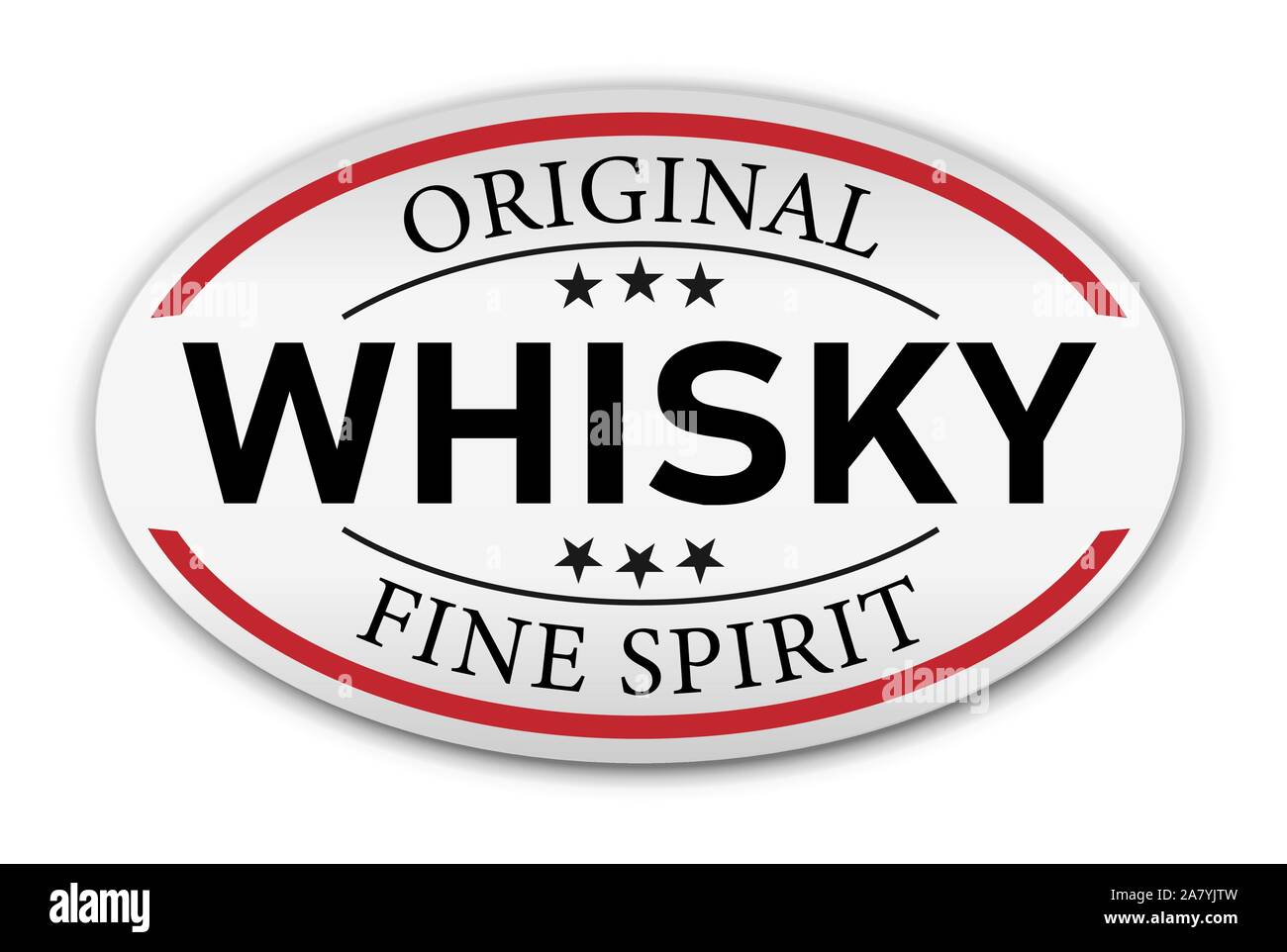 Original Whisky fine spirit button label banner icon Sticker Thai design, on white background vector Stock Vector