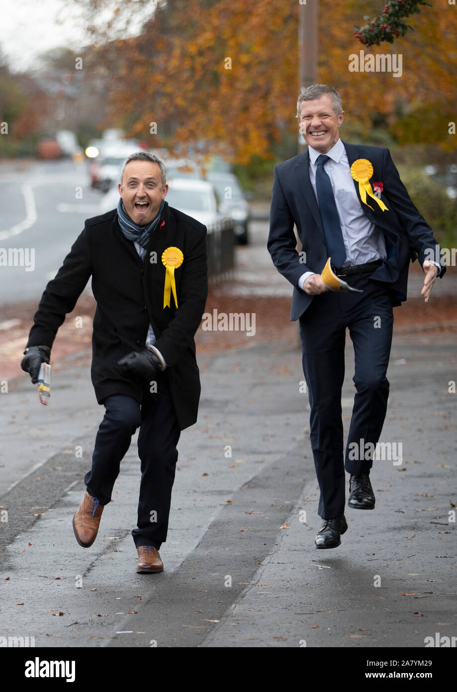 Scottish Liberal Democrat leader Willie Rennie (right) and party ...