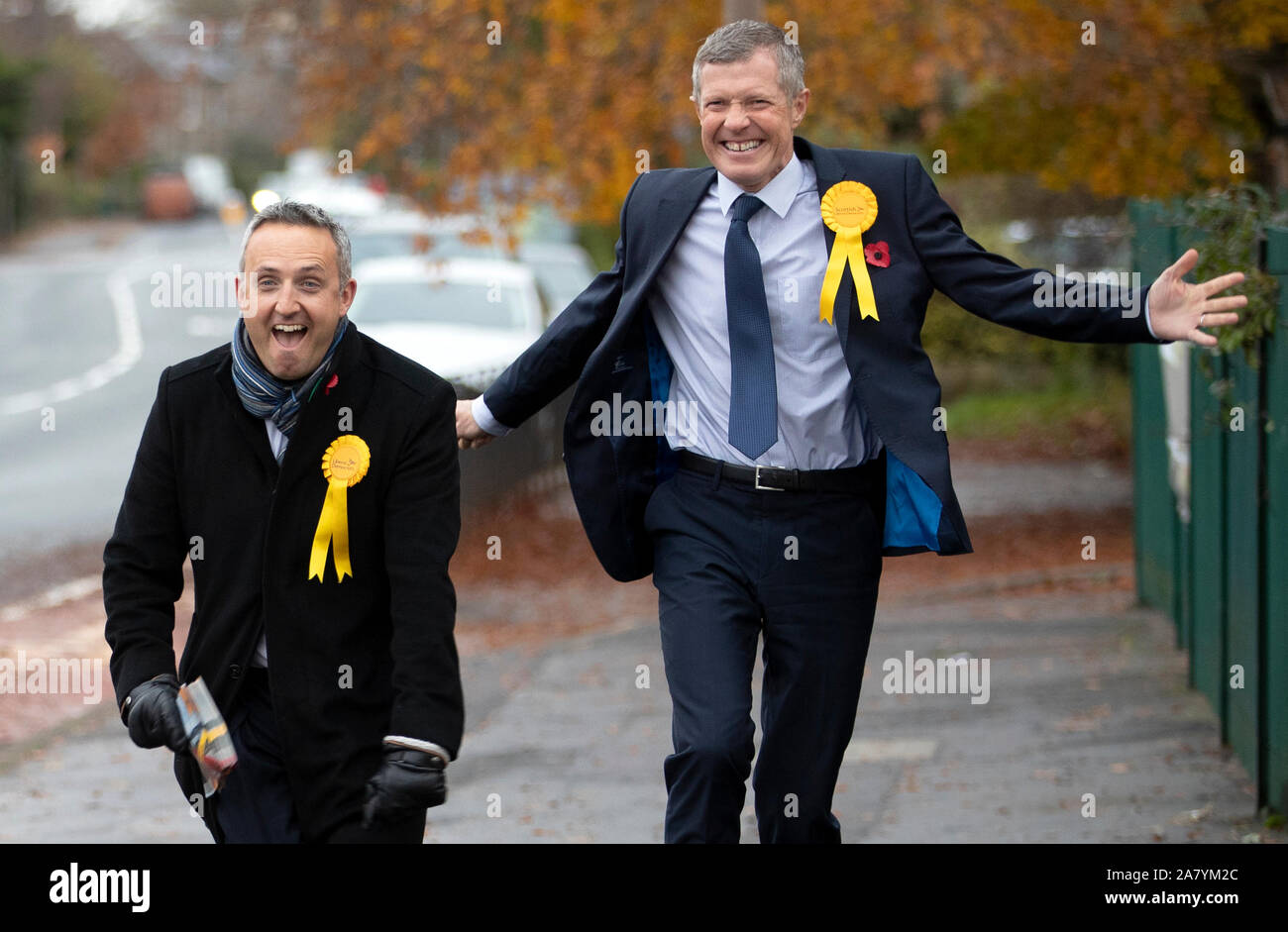 Scottish Liberal Democrat leader Willie Rennie (right) and party ...