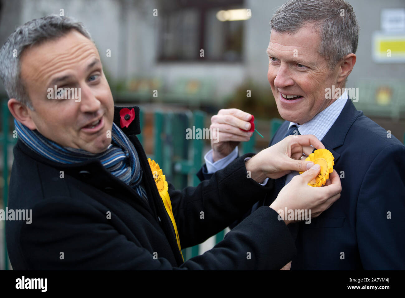 Scottish Liberal Democrat leader Willie Rennie (right) and party ...