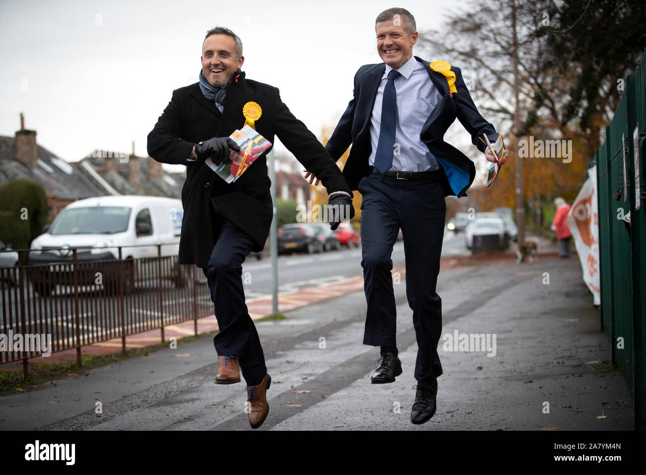 Scottish Liberal Democrat leader Willie Rennie (right) and party ...