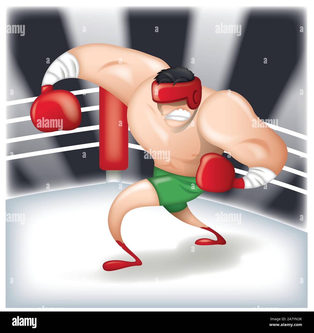 Boxer In Boxing Ring Stock Vector Images - Alamy