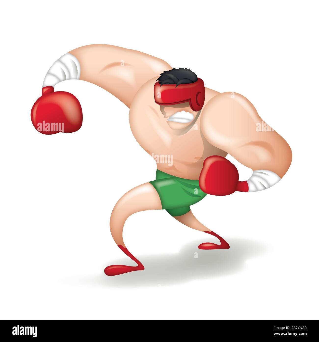 Cartoon character boxer on white background Stock Vector