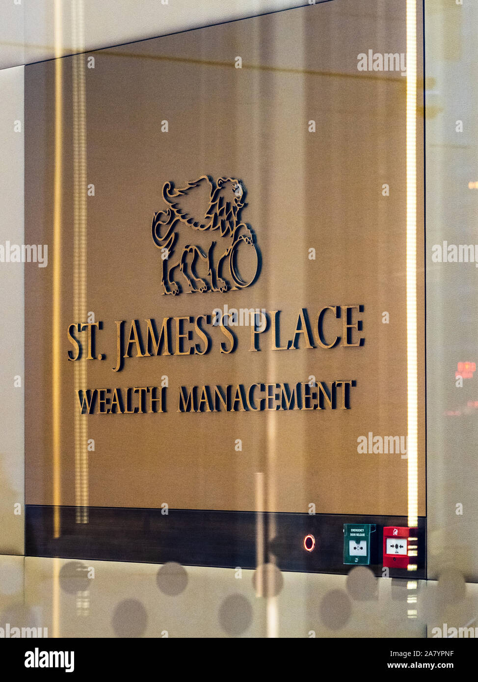 St James's Place Wealth Management company in the City of London Financial District Stock Photo