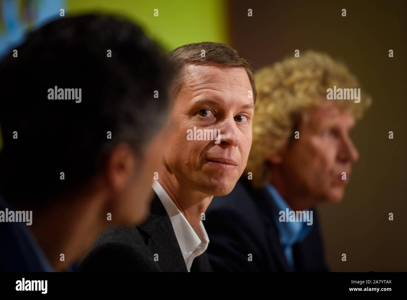 Berlin, Germany. 05th Nov, 2019. Thomas Ogilvie, Chief Human Resources Officer of Deutsche Post AG, will present Deutsche Post's 2019 Atlas of Happiness at the House of the Federal Press Conference. Credit: Gregor Fischer/dpa/Alamy Live News Stock Photo