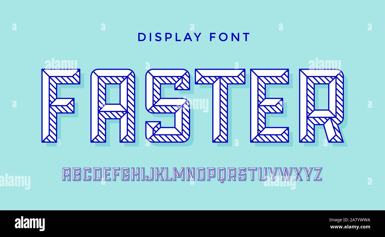 3D Modern Font . Colorful modern line alphabet Stock Vector Image & Art ...