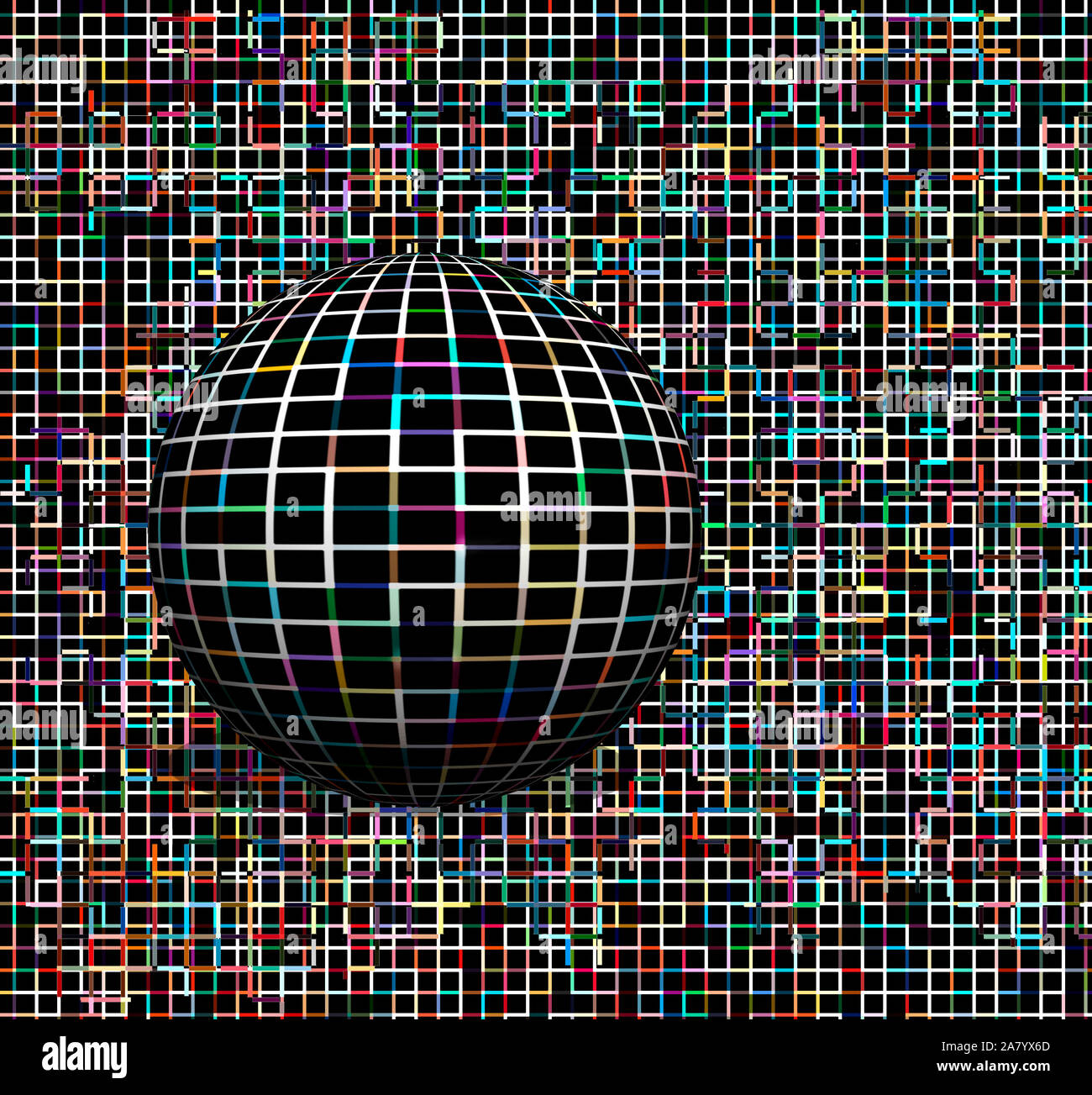 Interconnected computer or web technology concept. Pixelated pattern ...
