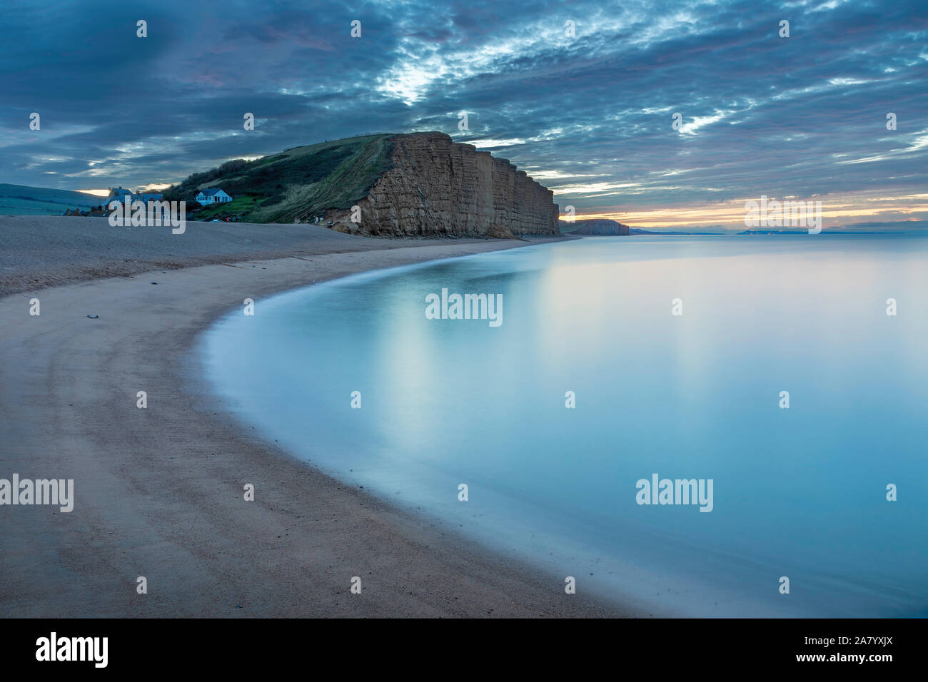 West Bay Dorset England The near vertical cliffs of Dorset's Jurassic
