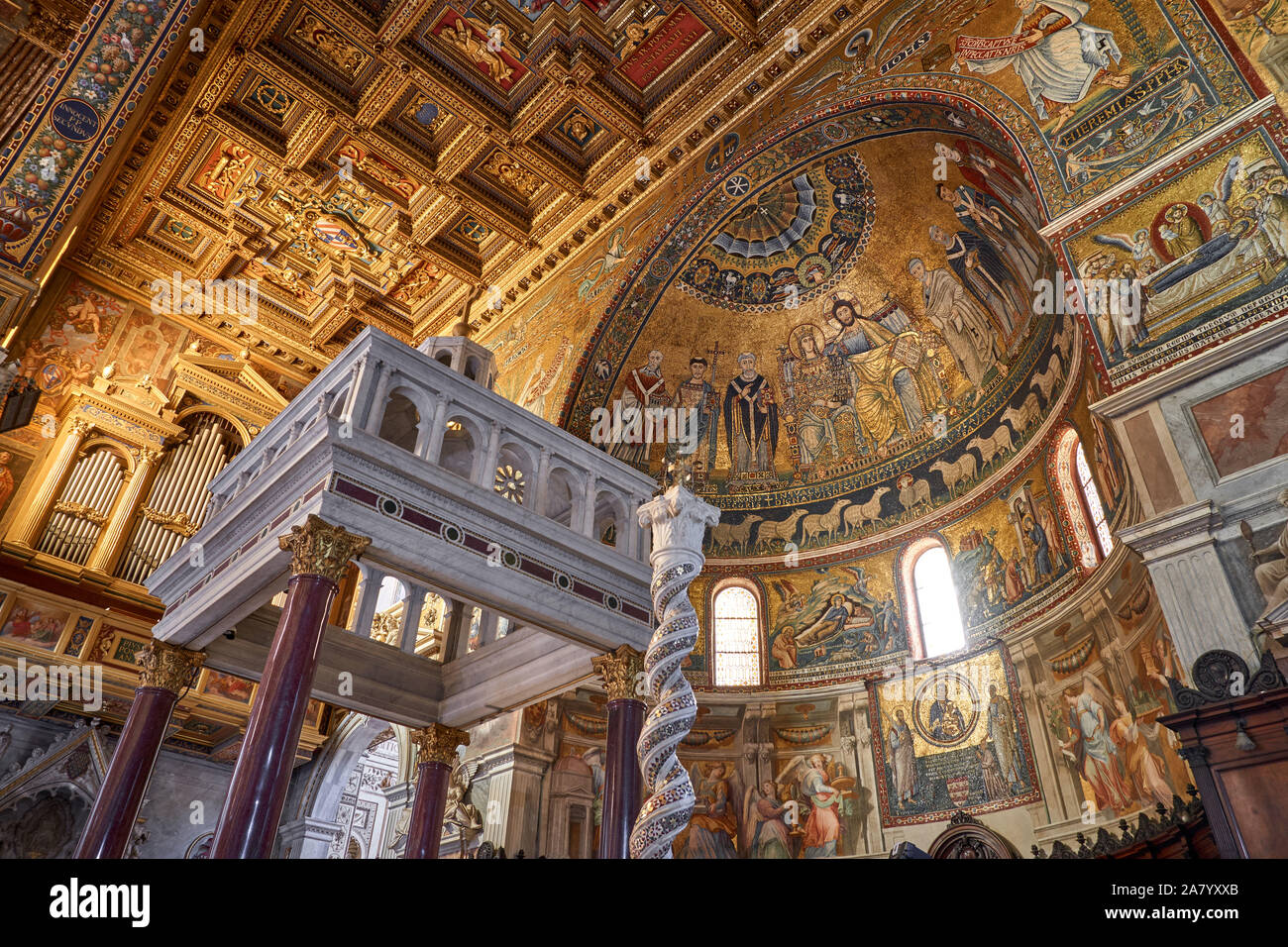 Basilica of Our Lady in Trastevere Basilica di Santa Maria in Trastevere Rome Italy Stock Photo Basilica of Our Lady in Trastevere Basilica di Santa Maria in Trastevere Rome Italy Stock Photo
