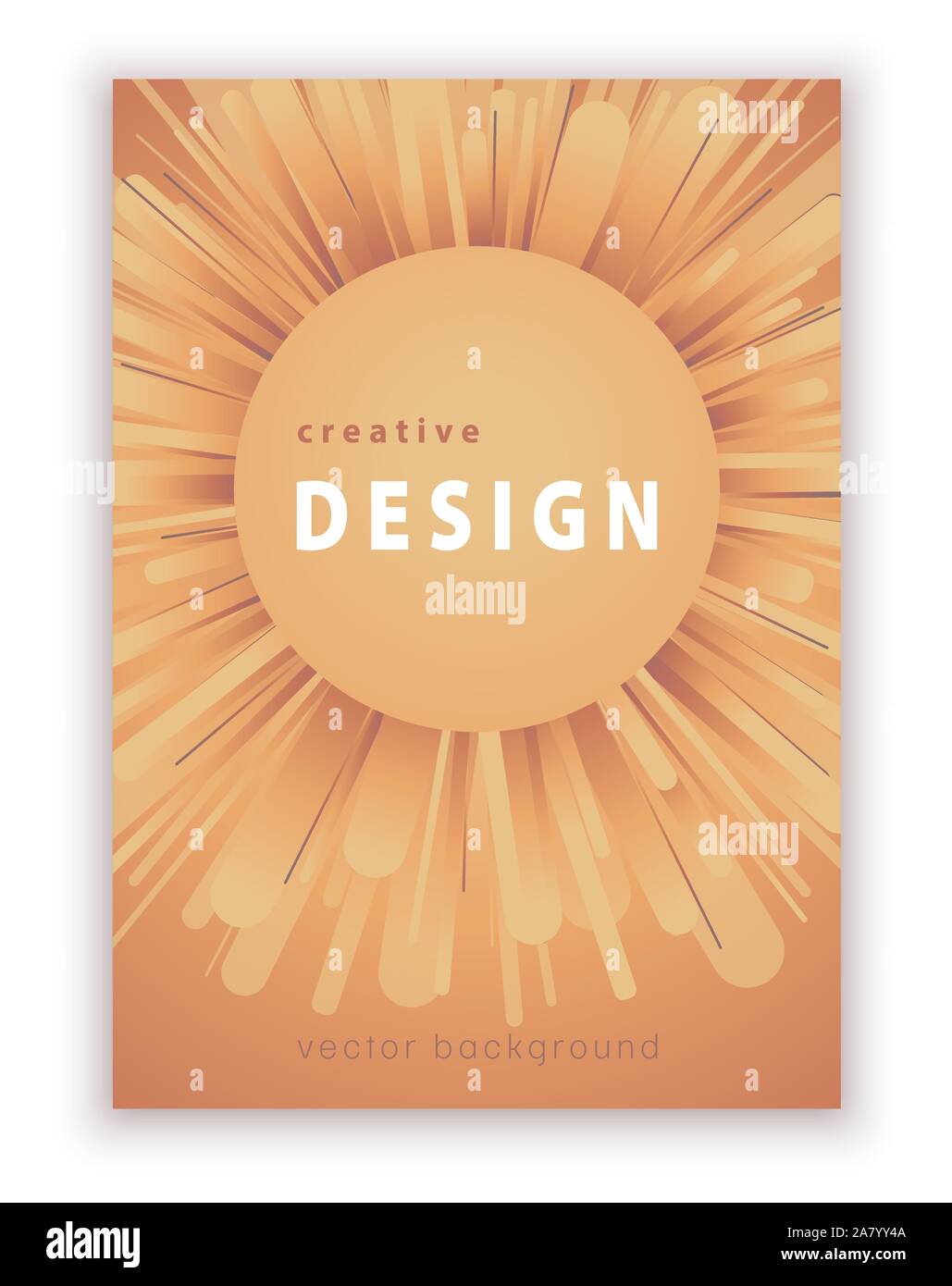 Creative minimum template for cover design, vector abstract background. Modern pattern in soft gradient shapes composition brown-yellow-orange colors Stock Vector