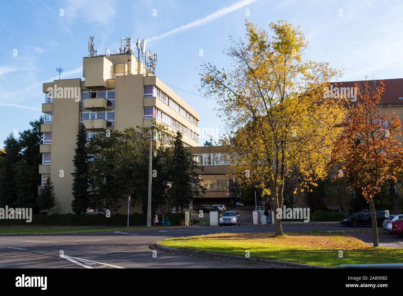 Modern building of the student accomadation of Sopron University, Sopron, Hungary Stock Photo