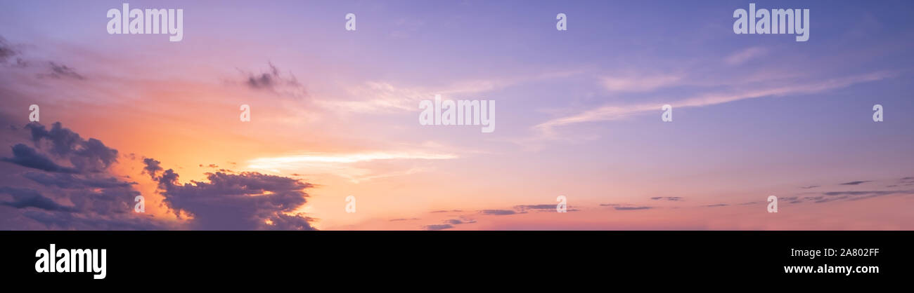 Sunset sky with clouds (wide background panorama Stock Photo - Alamy