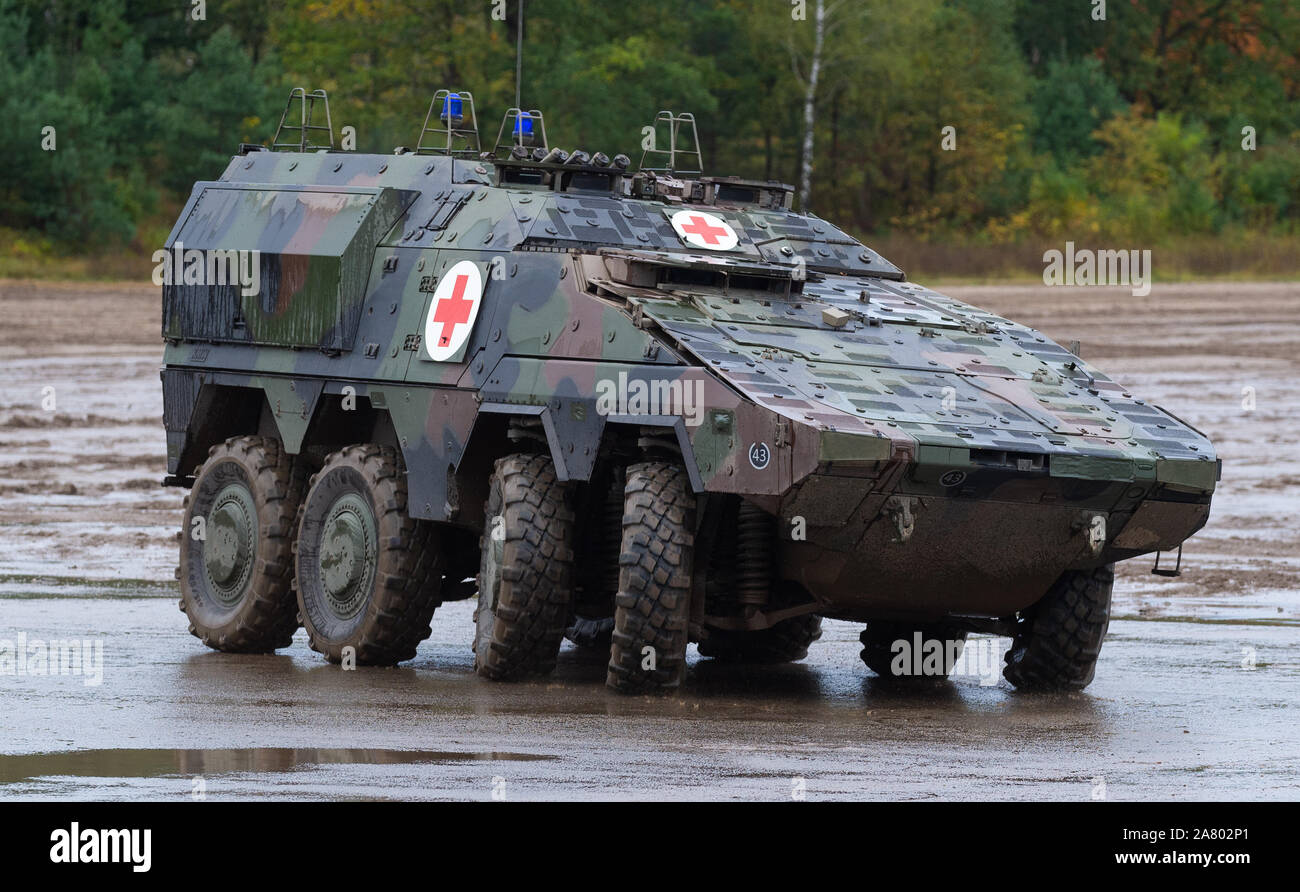 Munster, Germany. 11th Oct, 2019. An armoured transport vehicle (GTK ...