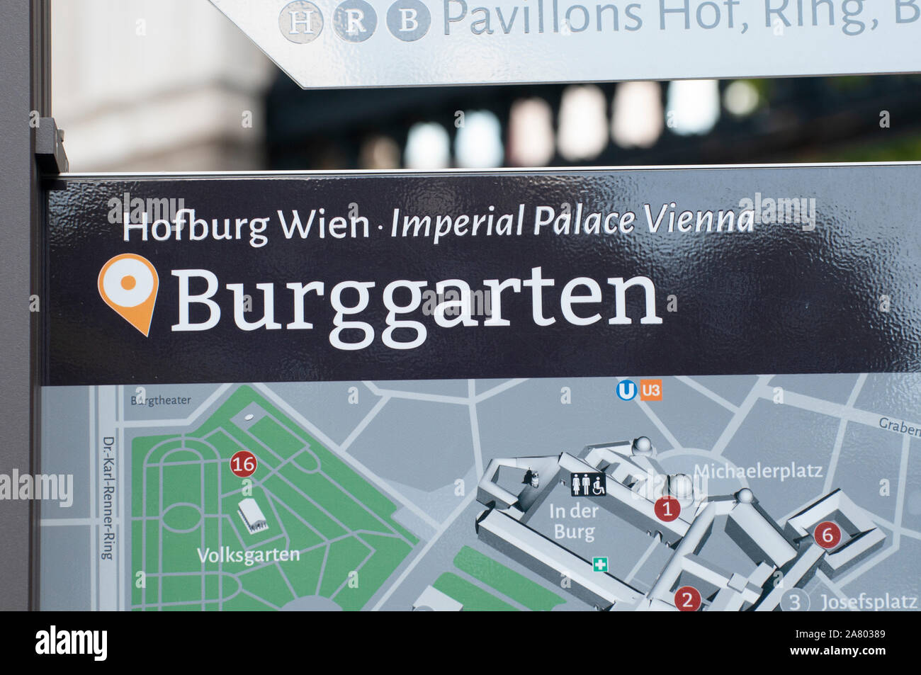 The Hofburg Palace and Burggarten park in Vienna, Austria Stock Photo