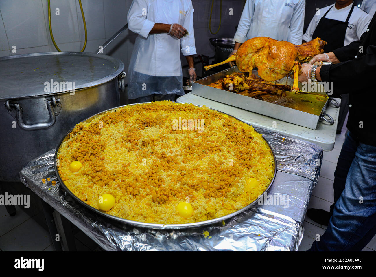 Rice Plate With Grilled Lamb, Rice with meat and pine nuts, Arabic food ...