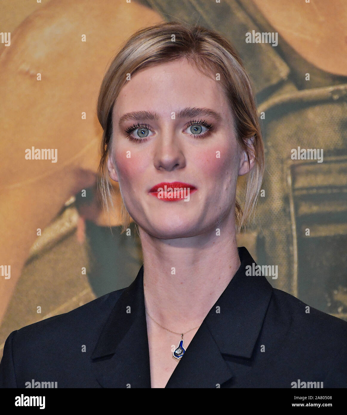 Tokyo, Japan. 05th Nov, 2019. Actress Mackenzie Davis attends the press conference for the film "Terminator: Dark Fate" in Tokyo, Japan on Tuesday, November 5, 2019. "Terminator: Dark Fate" set 25 years after the events of "Terminator 2", filming took place from June to November 2018 in Hungary, Spain and the United States. James Cameron return to production and actress Linda Hamilton play Sara Conner for the first time in 28 years. This film open November 8 in Japan. Photo by MORI Keizo/UPI Credit: UPI/Alamy Live News Stock Photo