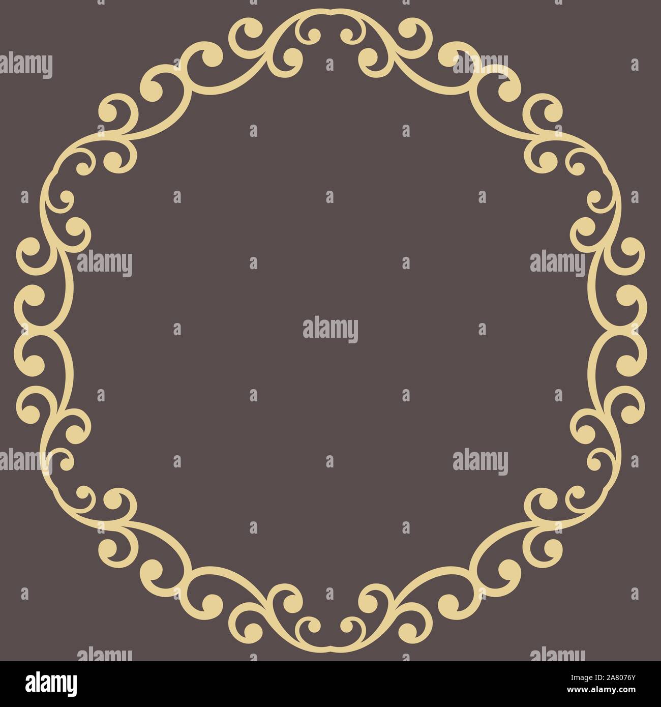 Floral Modern Vector Round Frame Stock Vector Image & Art - Alamy