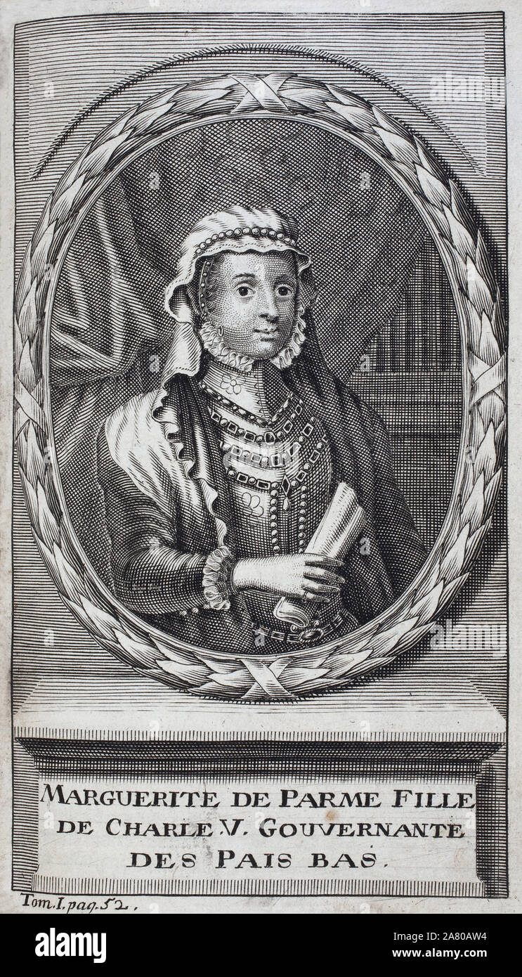 Portrait de Marguerite de Parme (ou Marguerite d'Autriche) (1522-1586), duchesse de Parme et de Plaisance, fille naturelle de Charles Quint (1500-1558 Stock Photo