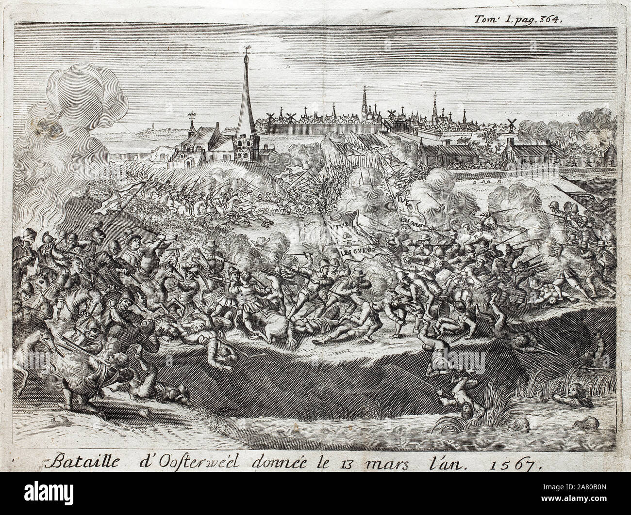 La bataille d'Oosterweel (Pays-Bas, Pays Bas), donnee le 13 mars 1567, premier affrontement de la guerre de Quatre-Vingts (Quatre Vingts) Ans (1567-16 Stock Photo