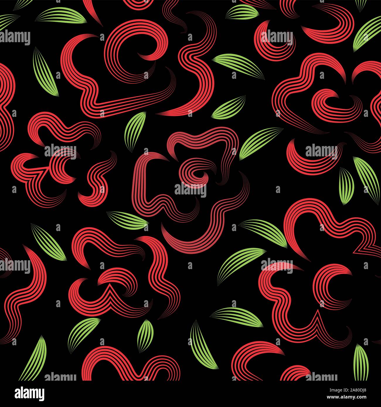 Abstract Flowers For Fabric Design Decorative Floral Pattern