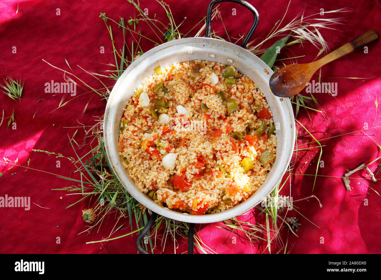 Turkish bulgur pilaf with vegetables Stock Photo Alamy