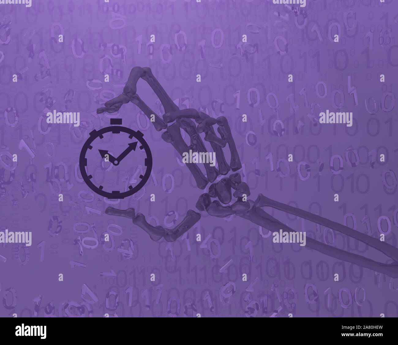 Death hands time shadow, cyberspace virtual reality abstract 3d