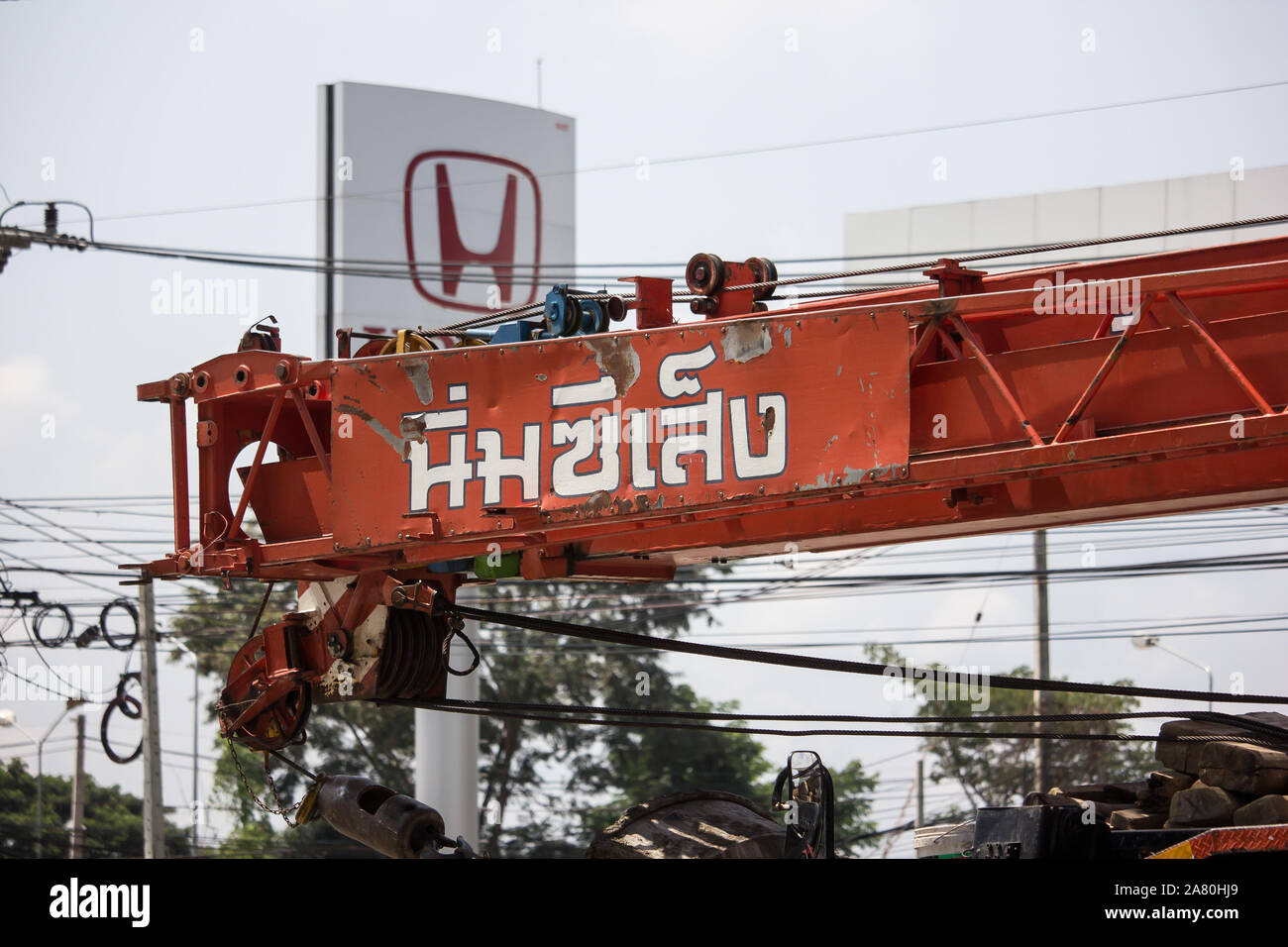 Chiangmai, Thailand October 10 2019 TADANO Crane Truck of Nim See
