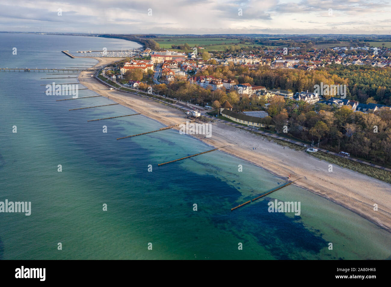 aerial view of seaside resort Kühlungsborn in Germany Stock Photo