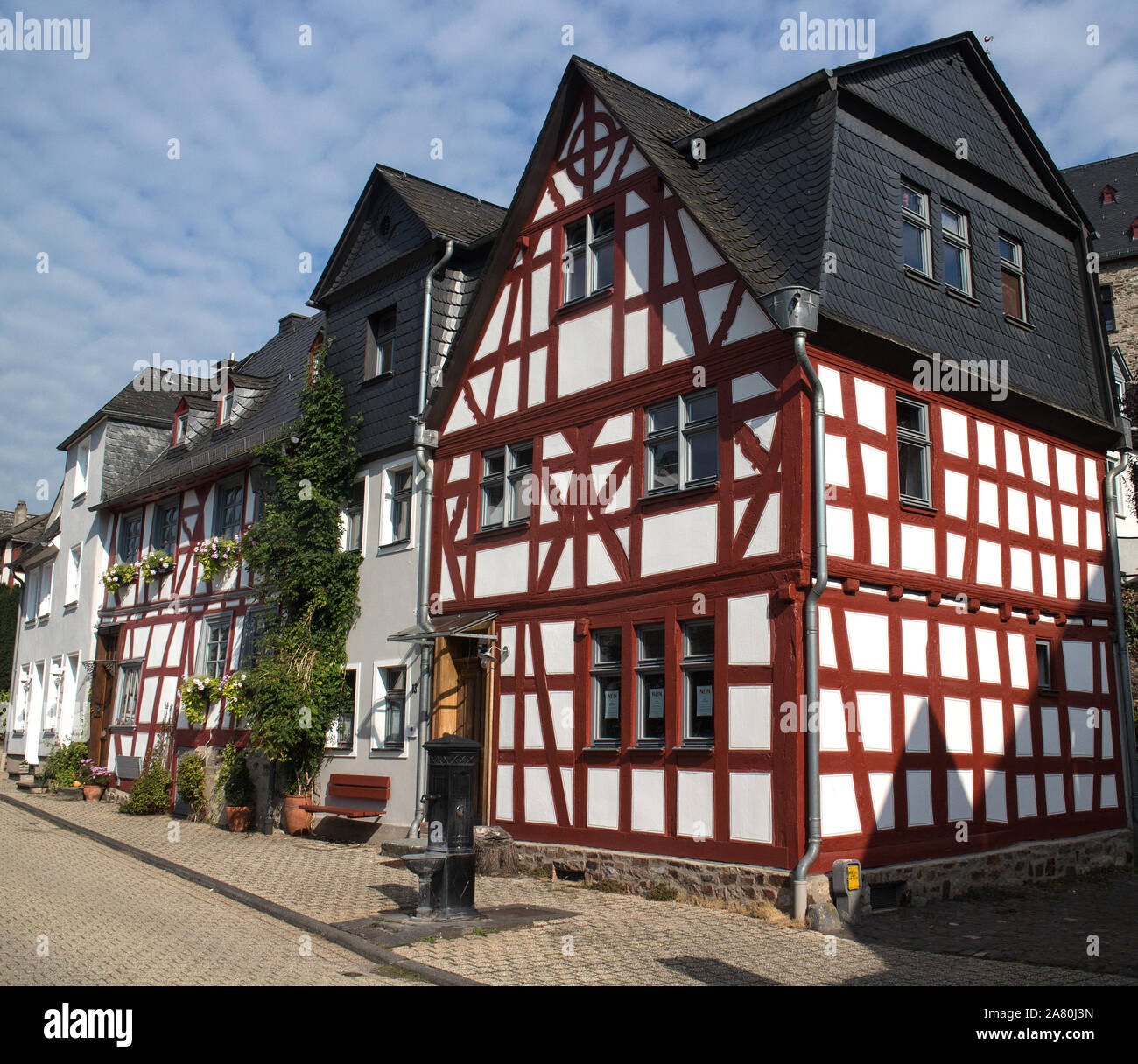 Half-timbered houses in Limburg an der Lahn, Bavaria, Germany Stock Photo