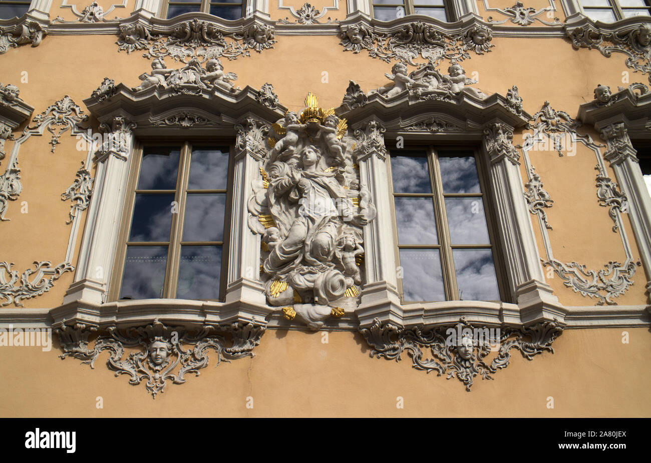 The Falcon House (Haus zum Falken) , Wurzburg, Bavaria, Germany Stock