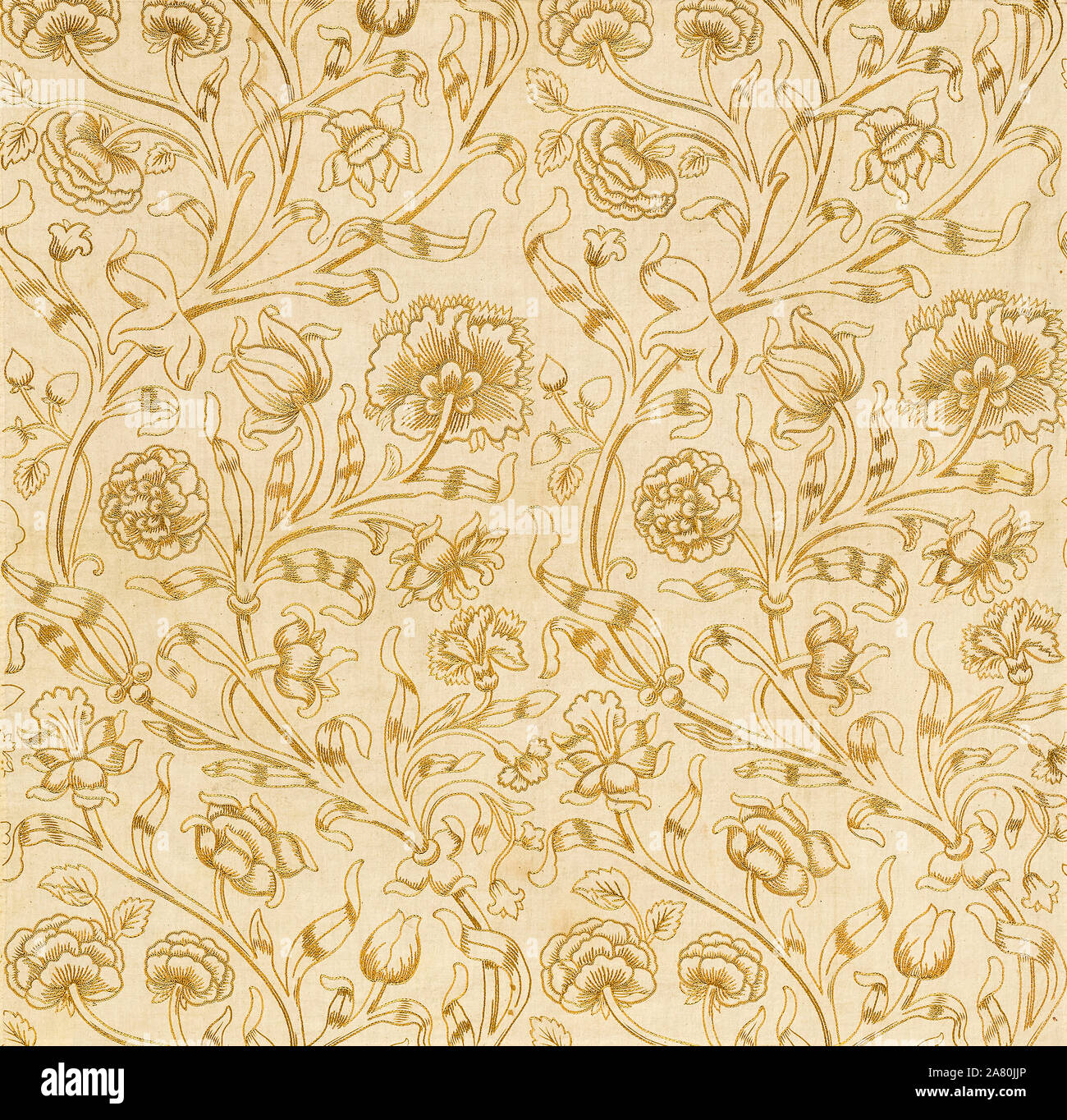 William Morris, Fabric pattern, unnamed Panel, (produced for Liberty fabrics), woodcut print, 1880-1890, Arts and Crafts Movement Stock Photo