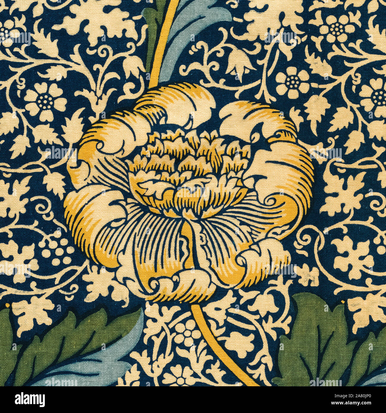William Morris, Fabric pattern, Kennet, woodcut print, circa 1920 Stock Photo
