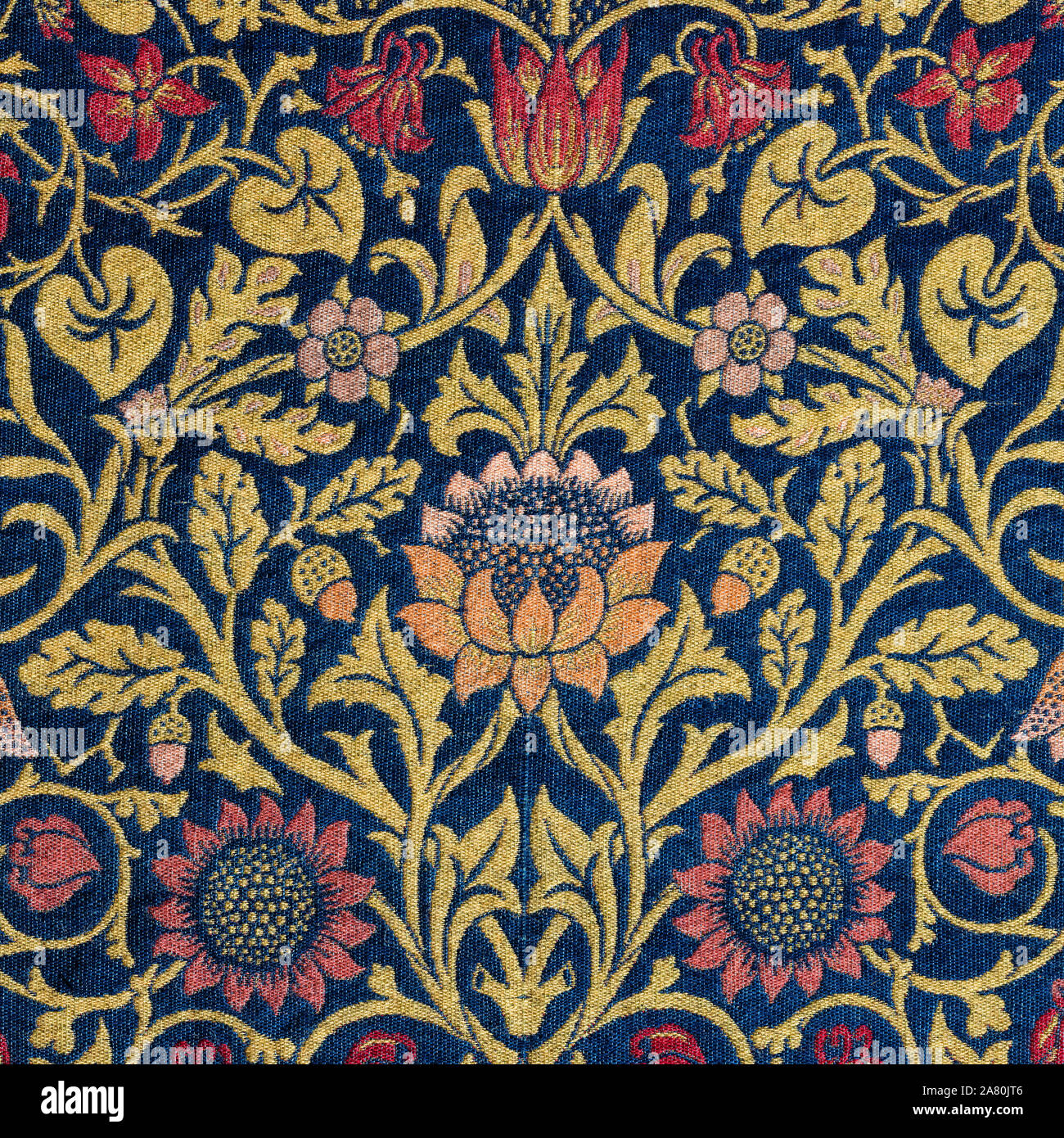 William Morris, Fabric pattern, Violet and Columbine, detail, 1883 Stock Photo