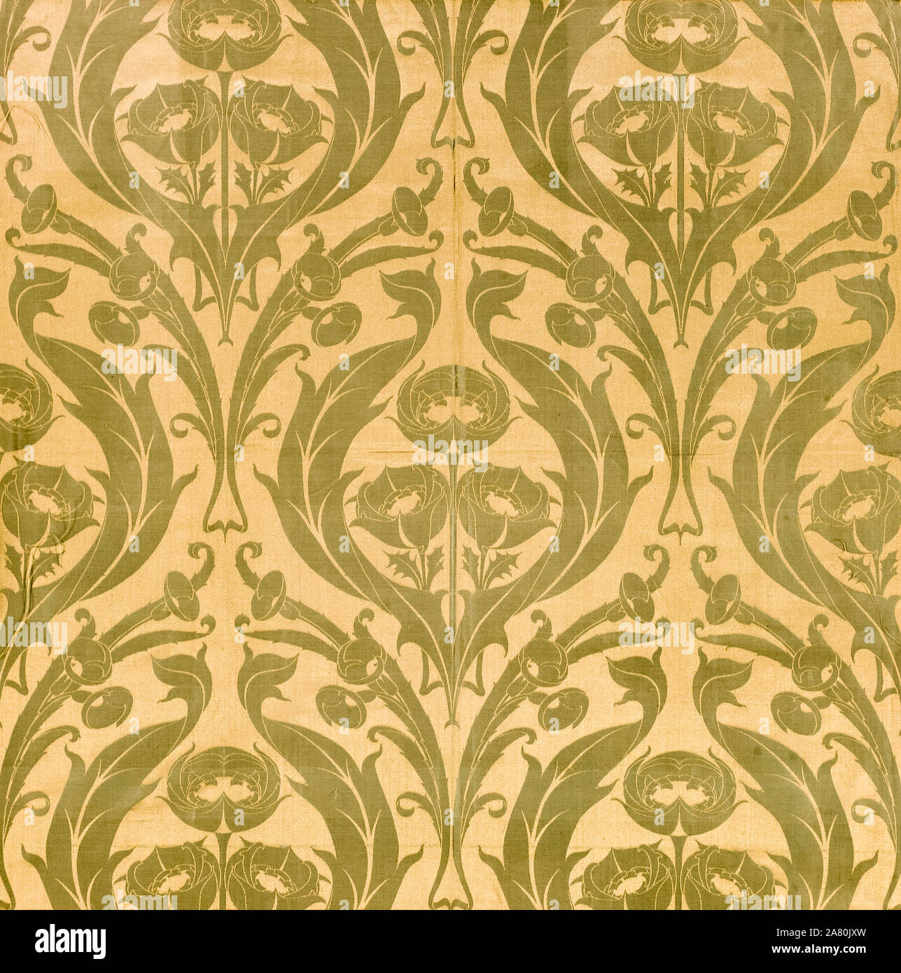 William Morris, Fabric pattern, unnamed textile fragment, circa 1900 Stock Photo