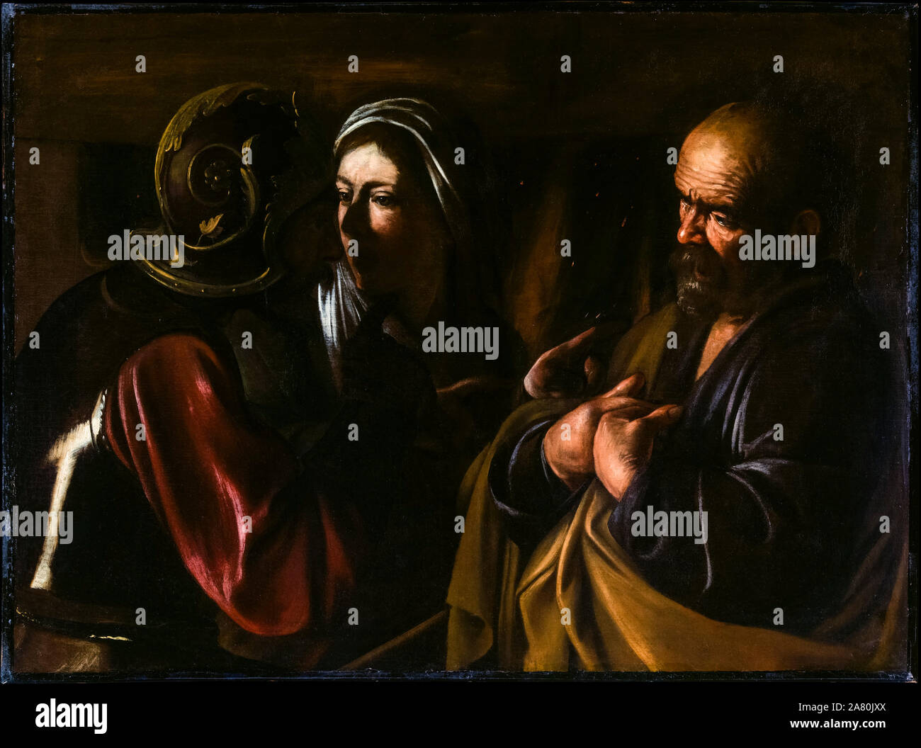 Caravaggio, The Denial of Saint Peter, painting, 1610 Stock Photo
