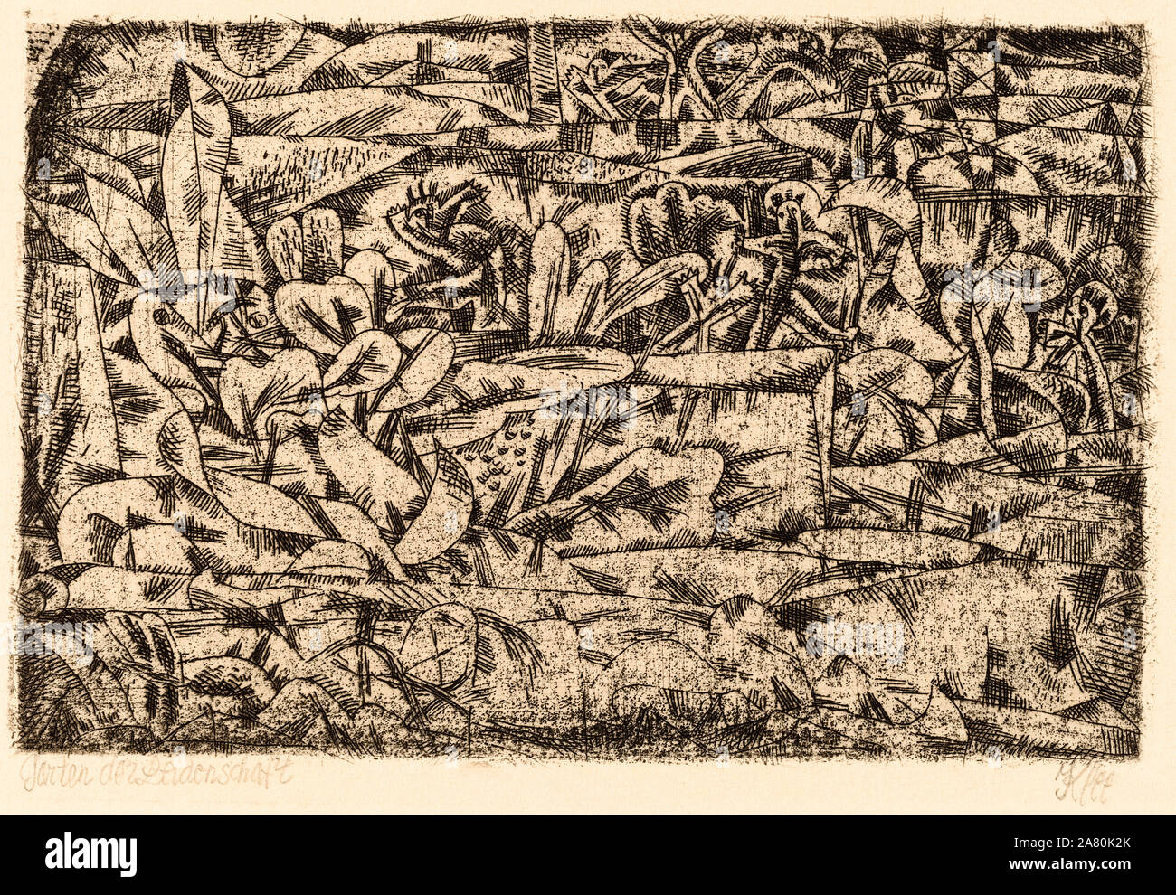Paul Klee, Garden of Passion, (Garten der Leidenschaft), print, 1913 Stock Photo