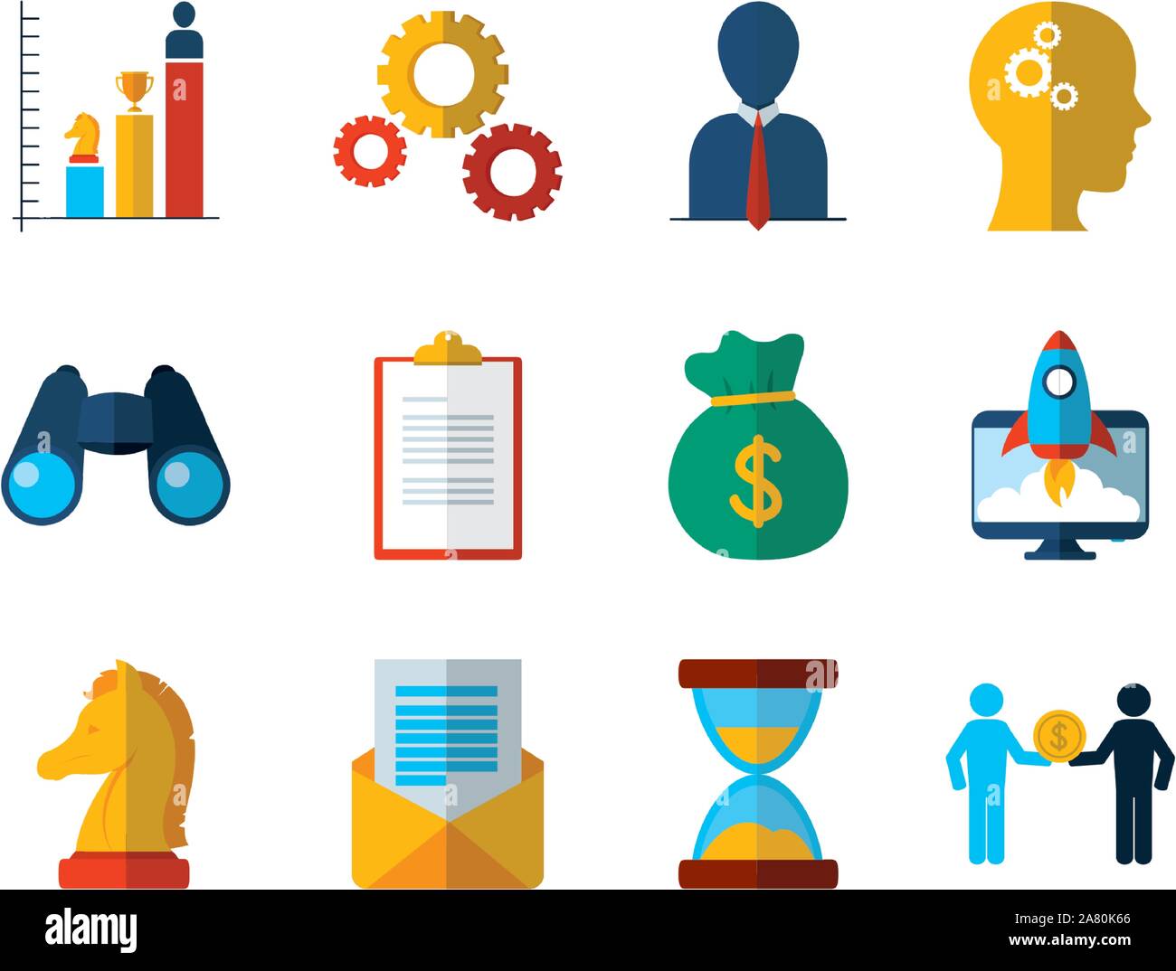 business work success finance icons set vector illustration Stock ...